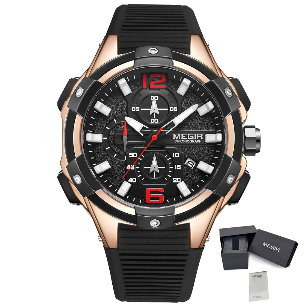 Relógio MEGIR 2161 | Luxo Militar com Luminoso e Data | Homem