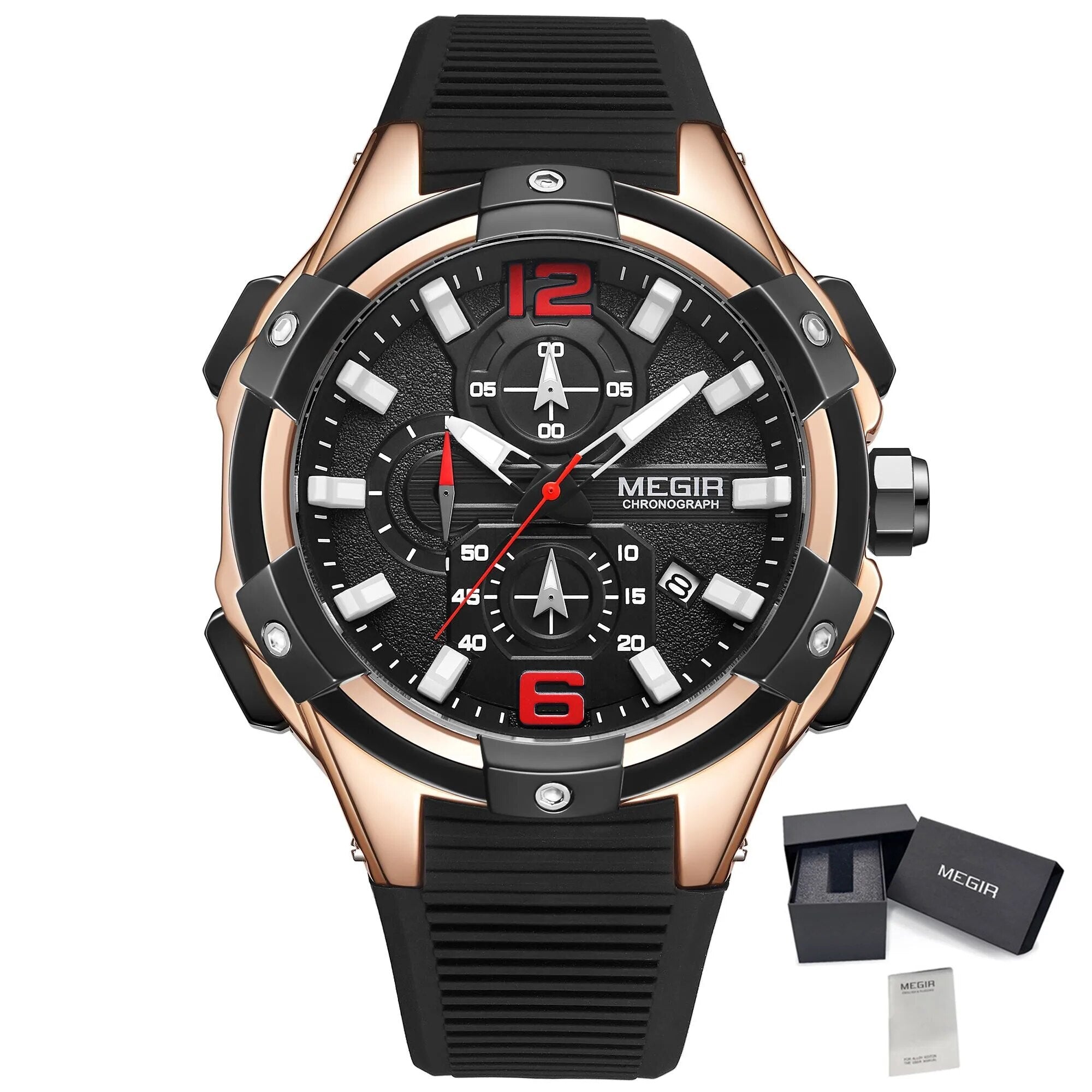 Relógio MEGIR 2161 | Luxo Militar com Luminoso e Data | Homem