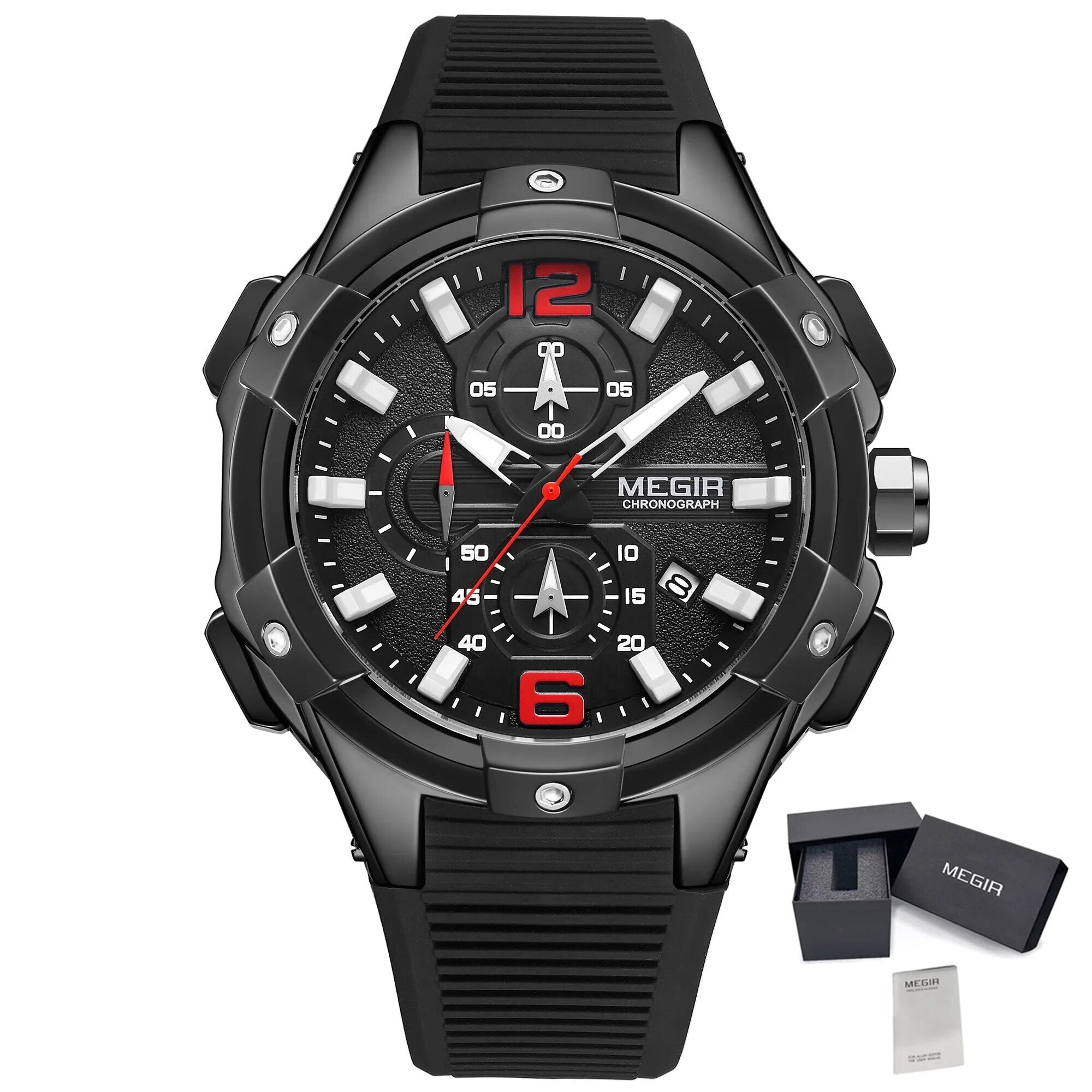 Relógio MEGIR 2161 | Luxo Militar com Luminoso e Data | Homem