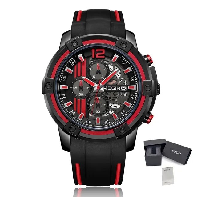 Relógio MEGIR 2097 | Militar Desportivo com Pulseira Silicone