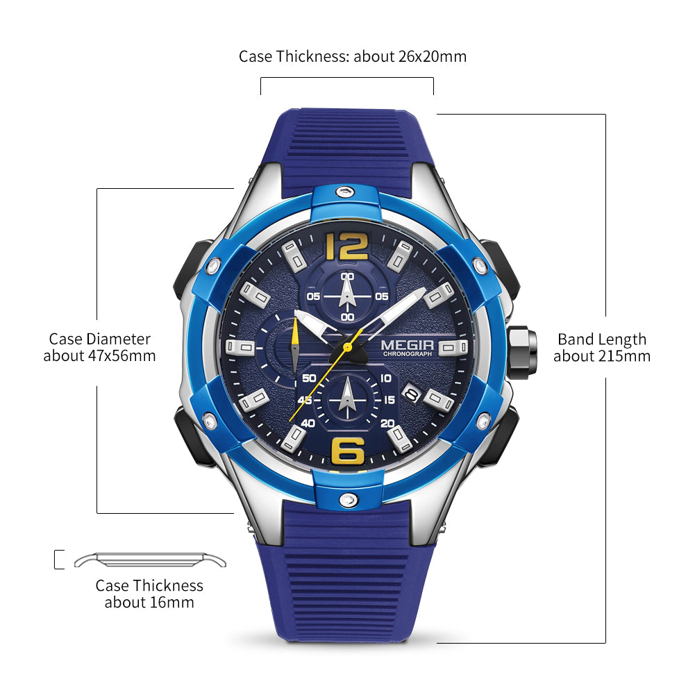 Relógio MEGIR 2161 | Luxo Militar com Luminoso e Data | Homem