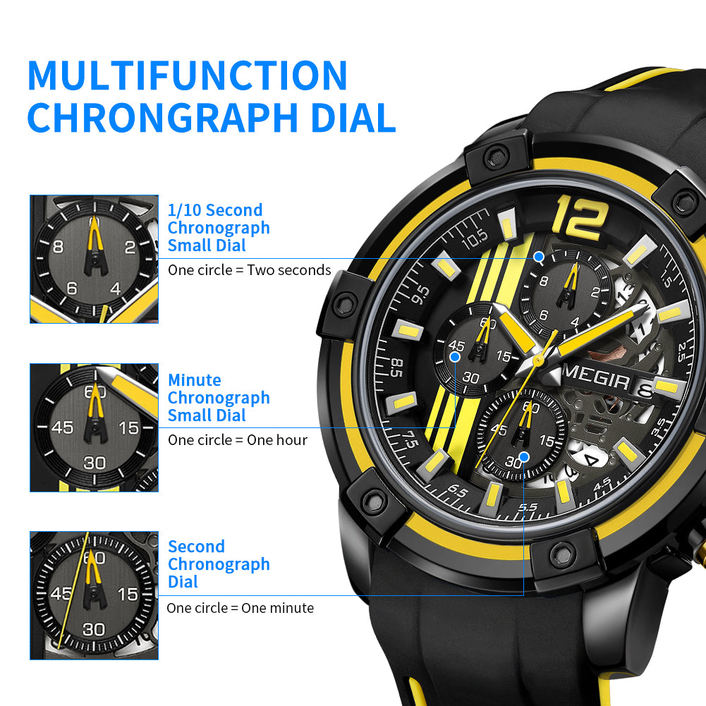 Relógio MEGIR 2097 | Militar Desportivo com Pulseira Silicone