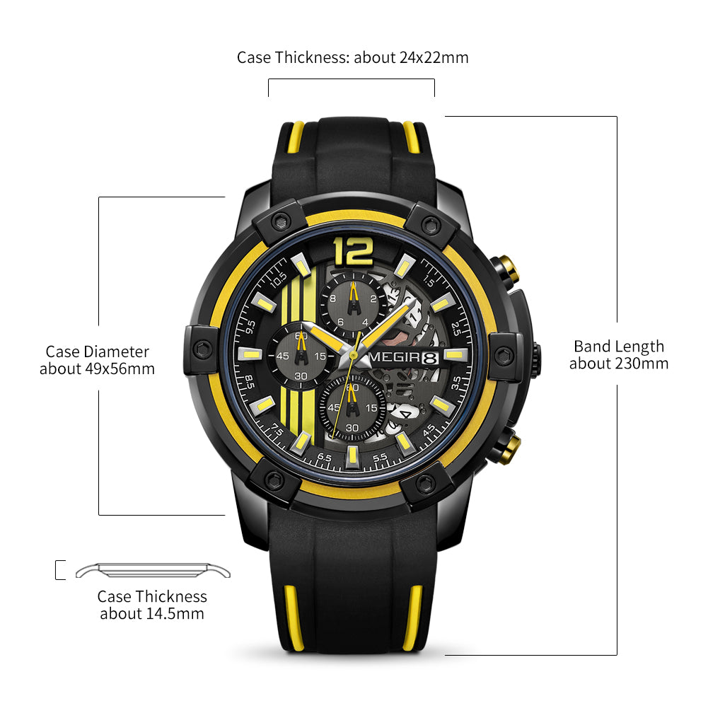 Relógio MEGIR 2097 | Militar Desportivo com Pulseira Silicone