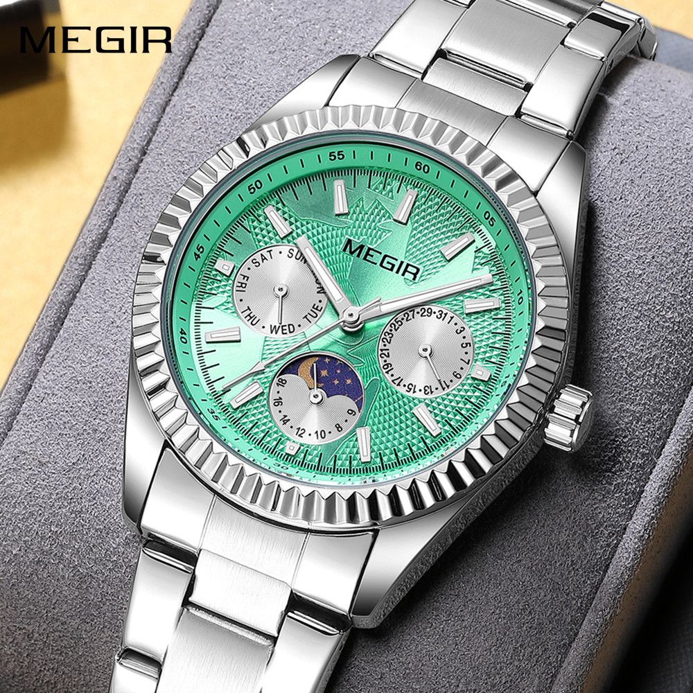 Relógio MEGIR 1102 | Business Casual com Calendário e Luminoso