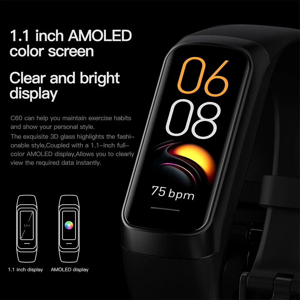Smartwatch NNEOBA | Monitor de Temperatura Corporal e Saúde