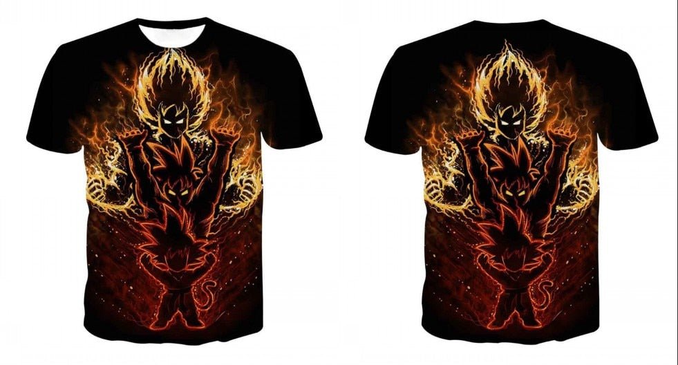 T-Shirt Dragon Ball Z 3D | Goku e Vegeta | Anime Homem Verão