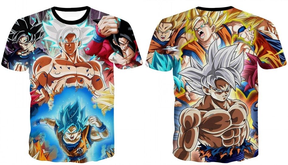 T-Shirt Dragon Ball Z 3D | Goku e Vegeta | Anime Homem Verão