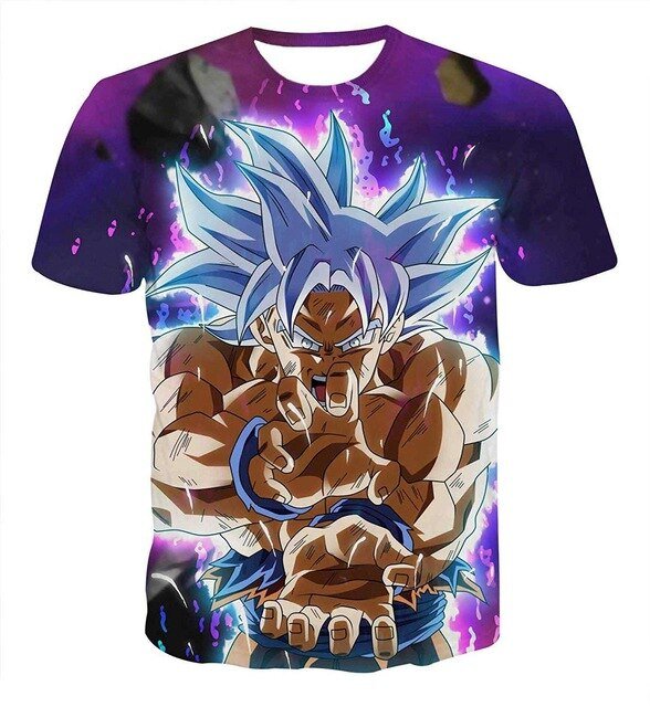 T-Shirt Dragon Ball Z 3D | Goku e Vegeta | Anime Homem Verão