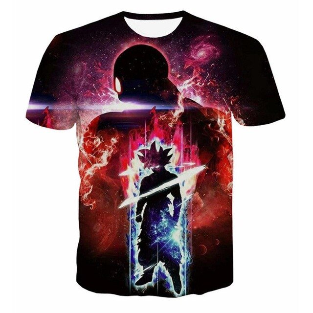 T-Shirt Dragon Ball Z 3D | Goku e Vegeta | Anime Homem Verão
