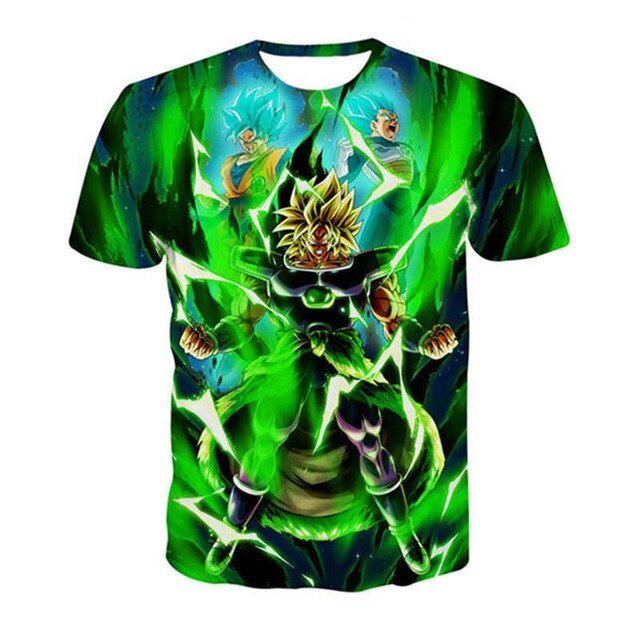 T-Shirt Dragon Ball Z 3D | Goku e Vegeta | Anime Homem Verão