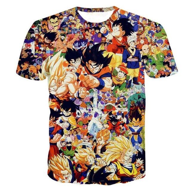 T-Shirt Dragon Ball Z 3D | Goku e Vegeta | Anime Homem Verão
