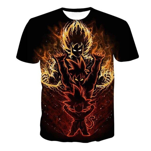 T-Shirt Dragon Ball Z 3D | Goku e Vegeta | Anime Homem Verão
