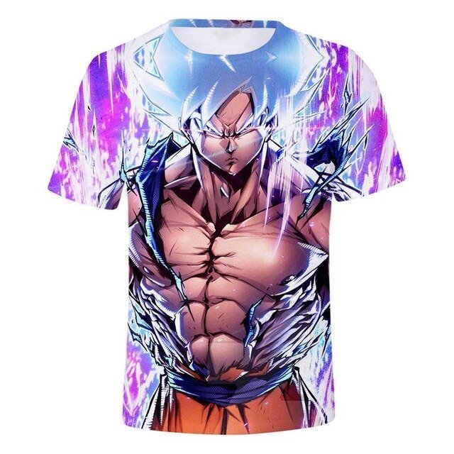 T-Shirt Dragon Ball Z 3D | Goku e Vegeta | Anime Homem Verão