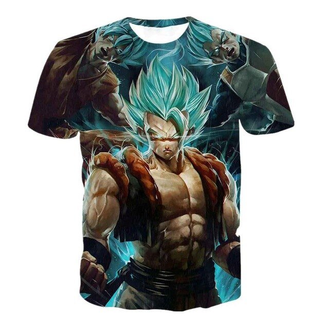 T-Shirt Dragon Ball Z 3D | Goku e Vegeta | Anime Homem Verão