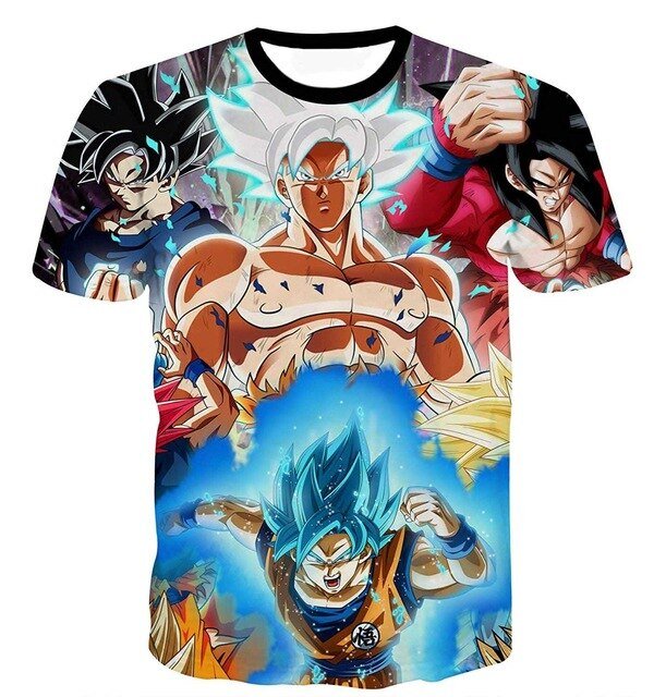 T-Shirt Dragon Ball Z 3D | Goku e Vegeta | Anime Homem Verão