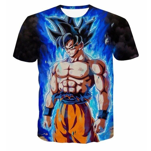 T-Shirt Dragon Ball Z 3D | Goku e Vegeta | Anime Homem Verão