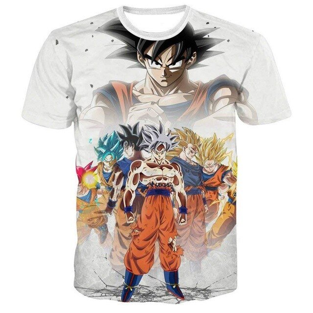 T-Shirt Dragon Ball Z 3D | Goku e Vegeta | Anime Homem Verão